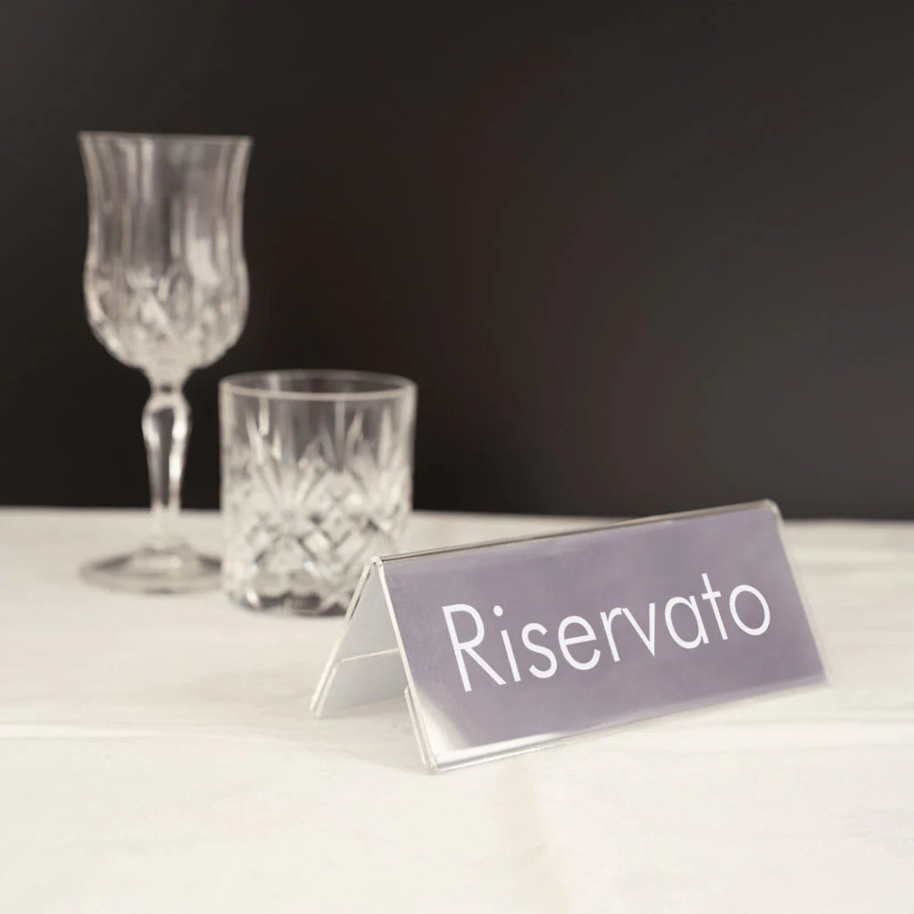 Segnaposto in plexiglass con base a V portanome eventi congressi - 20 x 8 x 8