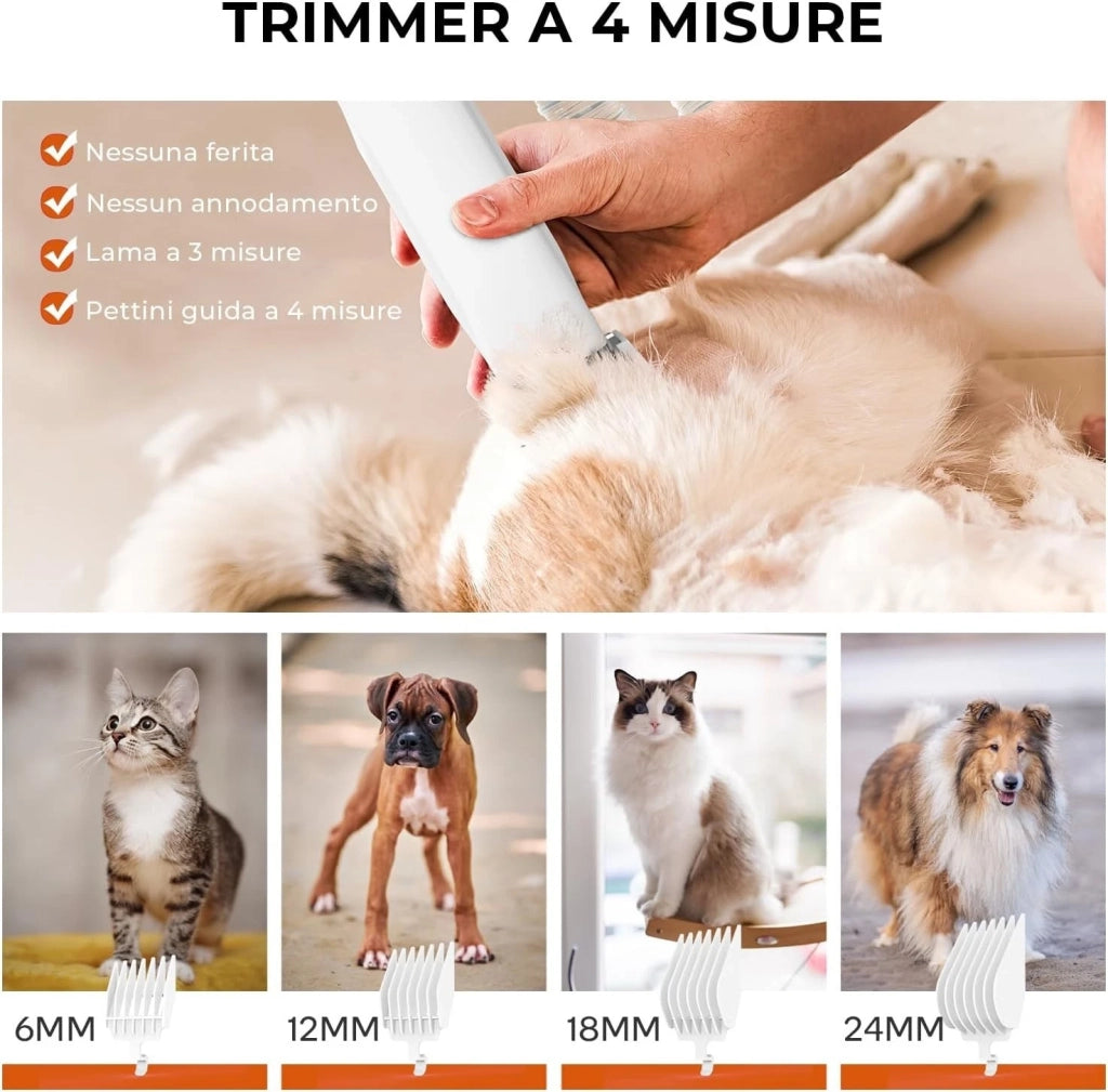 CAREPET Kit Toelettatura Asciugatura e Aspira peli per Animali Domestici