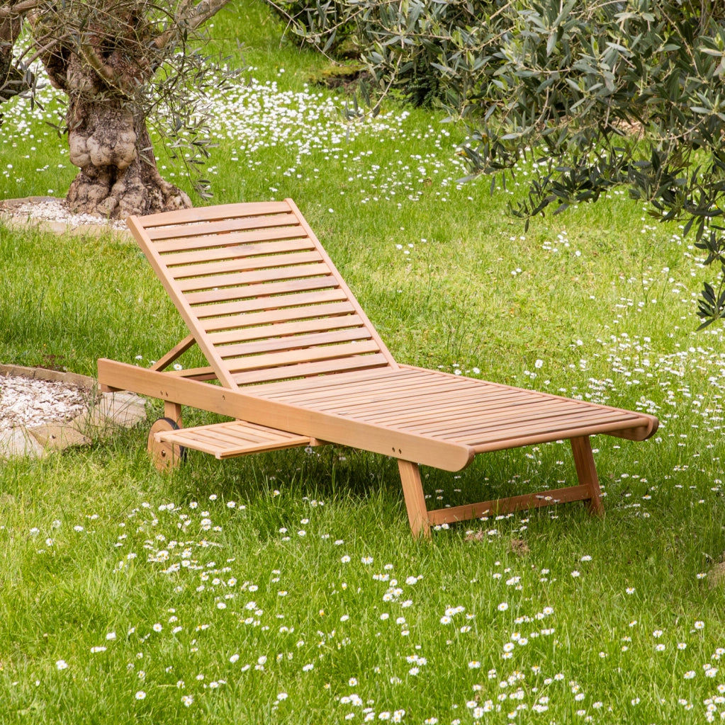 Lettino pieghevole in acacia KANAWA