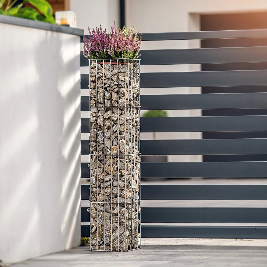 Colonna per pergola da giardino KADAX, vaso per gabbioni, supporto per piante in gabbioni, 120 cm