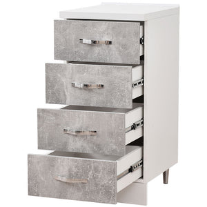 Cassettiera per Cucina Mobile Mobiletto 4 Cassetti Legno Colore Grigio Cemento