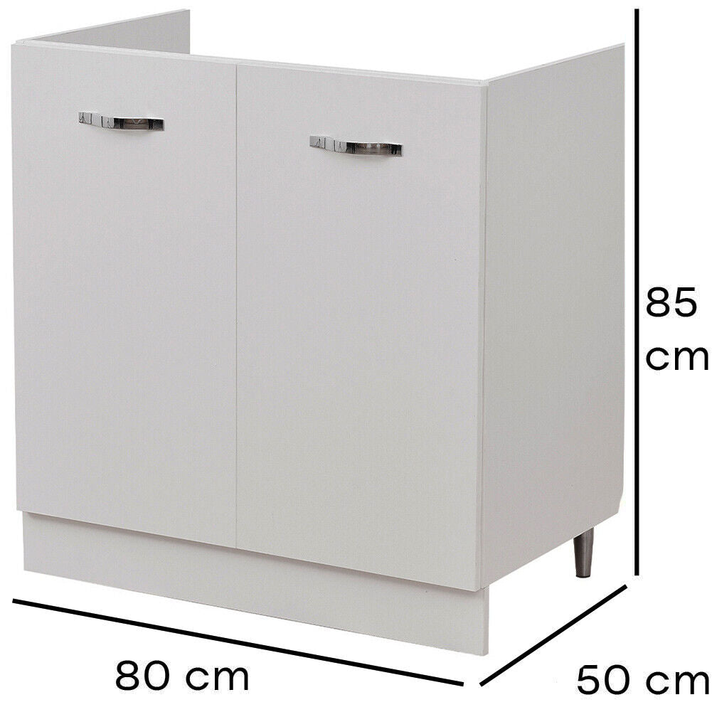 Mobile Sottolavello per Cucina Componibile Mobiletto Colore Bianco 2 Ante