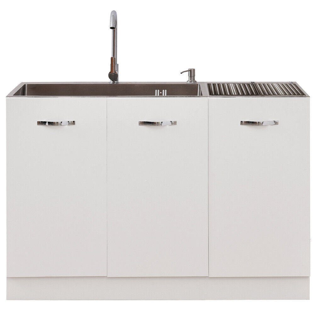 Mobile Sottolavello per Cucina Componibile Mobiletto Colore Bianco 3 Ante