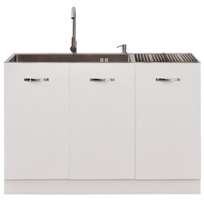 Mobile Sottolavello per Cucina Componibile Mobiletto Colore Bianco 3 Ante