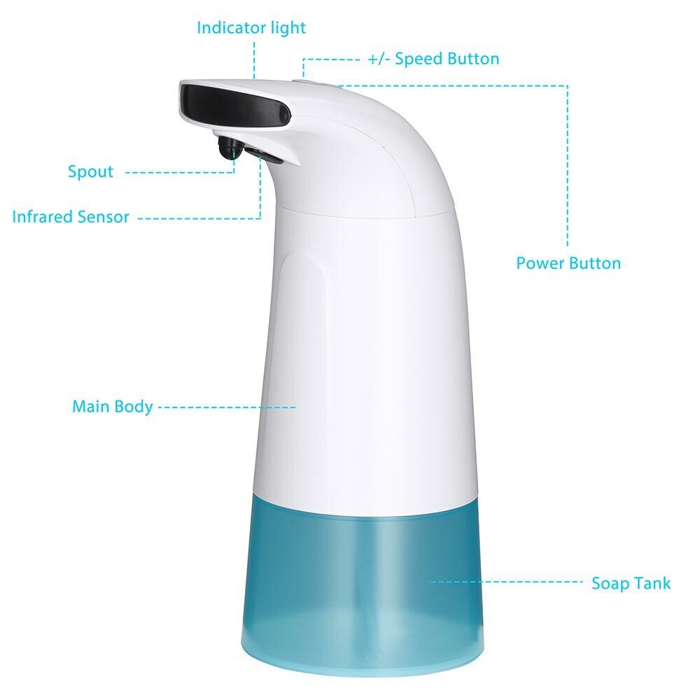 Dispenser Sapone Automatico 270ml Erogatore Gel Sapone Mani Sensore a Infrarossi