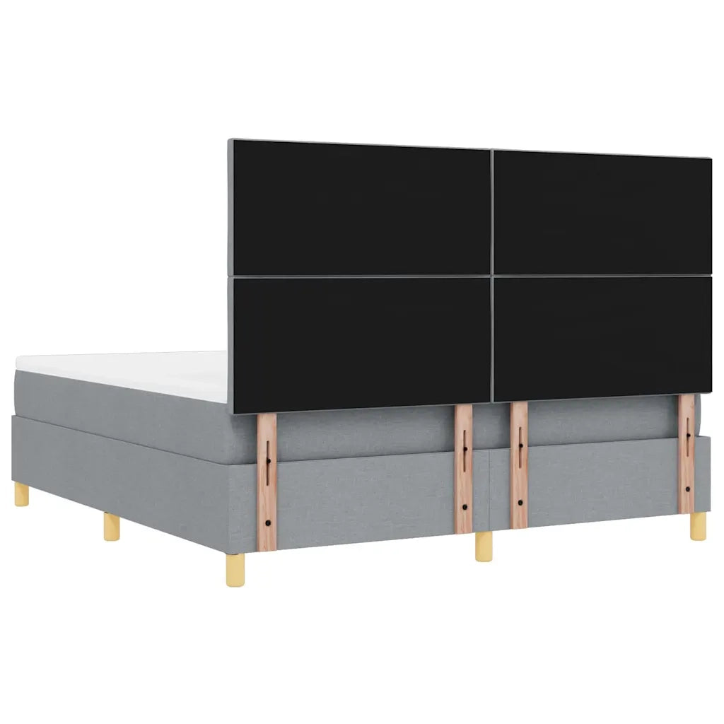 Letto a molle con testiera Grigio chiaro 200 x 180 cm Tessuto 3344394