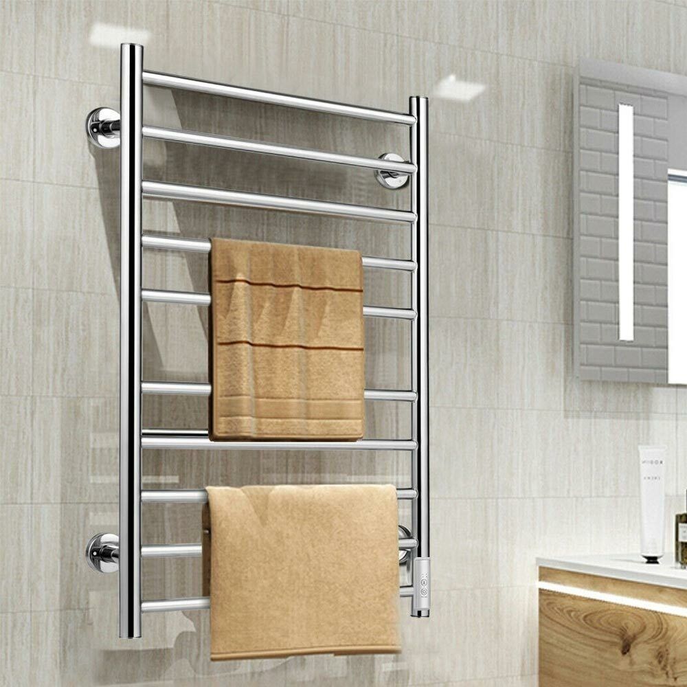 Scaldasalviette Termoarredo Elettrico Bagno Asciugabiancheria 10 Elementi Silver