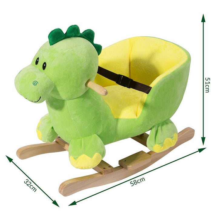 Dinosauro a Dondolo Cavalcabile Peluche Giocattolo Bambini con Effetti Sonori