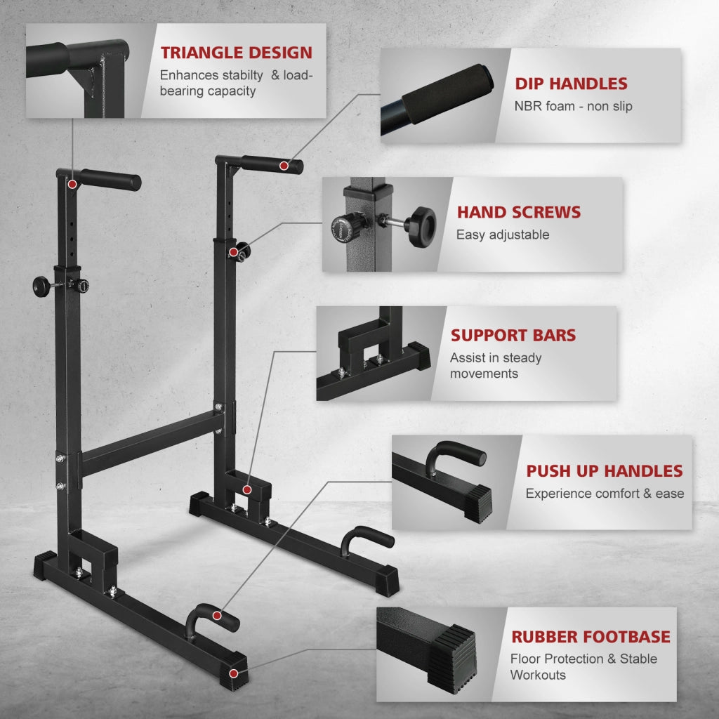 Barre per Dip Regolabili ¨C Minimal ¨C Multifunzione per Interno/Esterno Antiscivolo Resistente