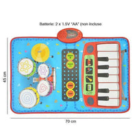 Tappeto Musicale Da Pavimento O Tavolo 70x45cm Music Jam 2in1 Strumenti Musicali