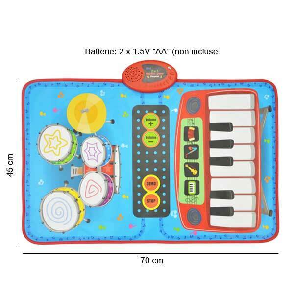 Tappeto Musicale Da Pavimento O Tavolo 70x45cm Music Jam 2in1 Strumenti Musicali