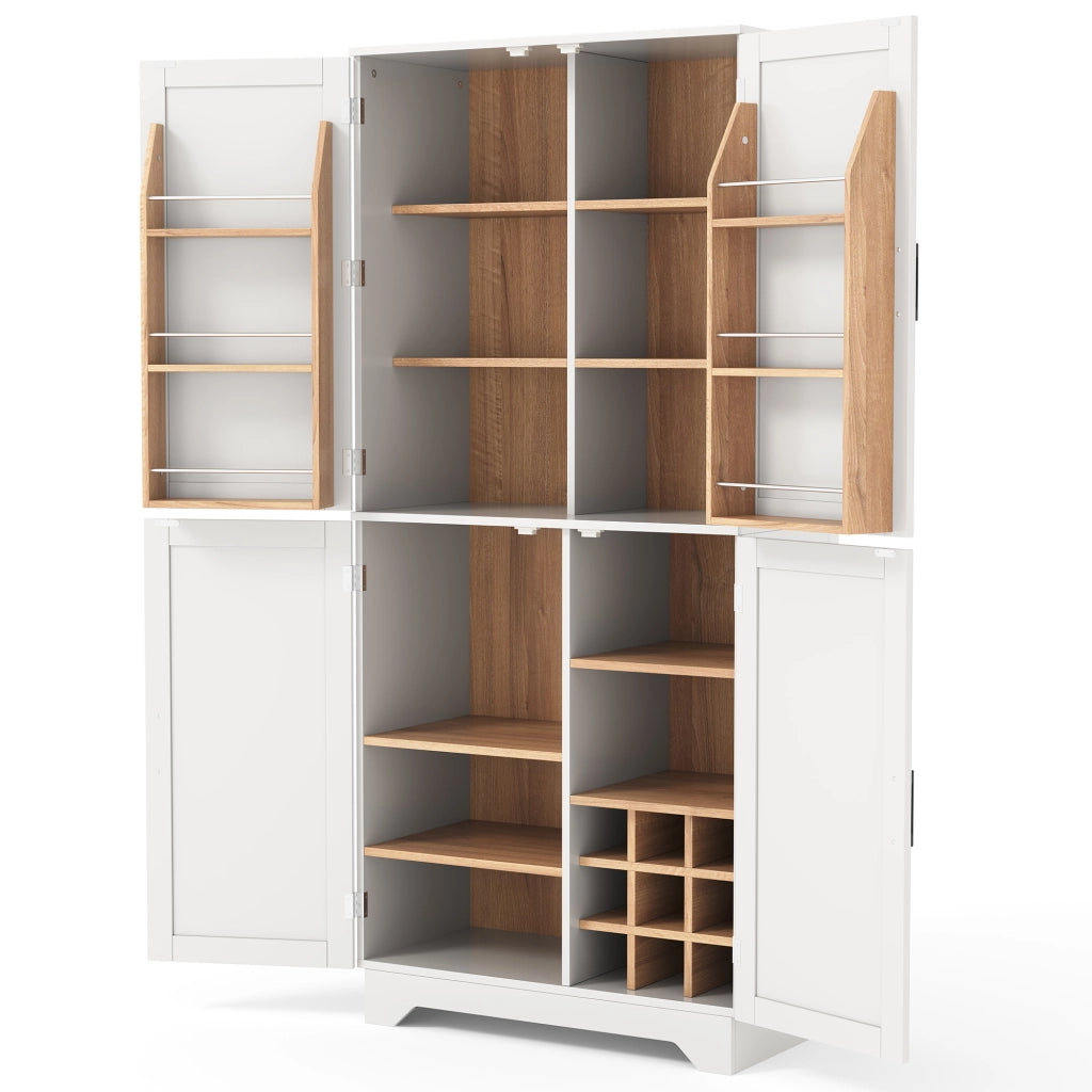 Mobile contenitore multiuso ¨C Minimal ¨C Bianco legno 80x40x180cm, 4 ante, ripiani