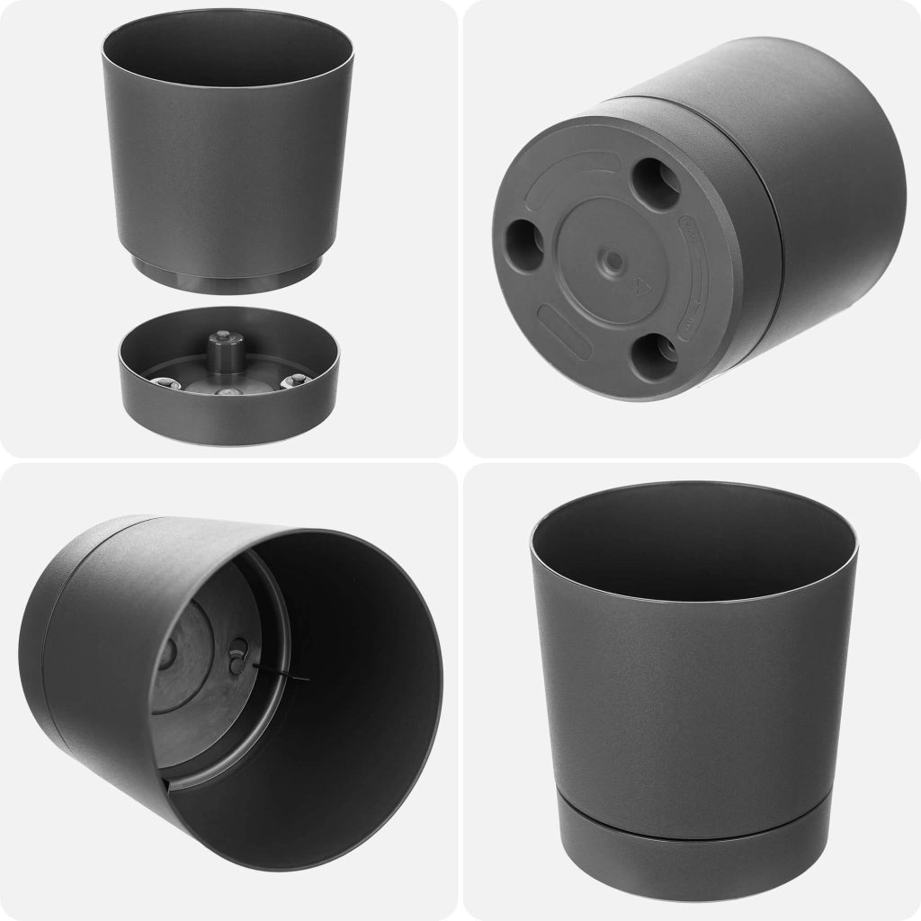 Vaso da fiori KADAX con supporto, rotondo, in plastica, 34,5 cm