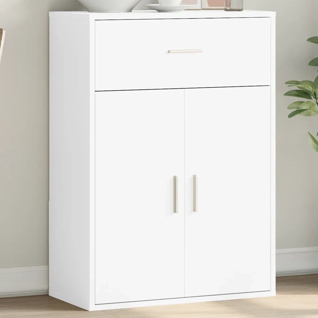 Credenza-Buffet-Armadio da cucina Bianca 60x30x84 cm in Legno Multistrato