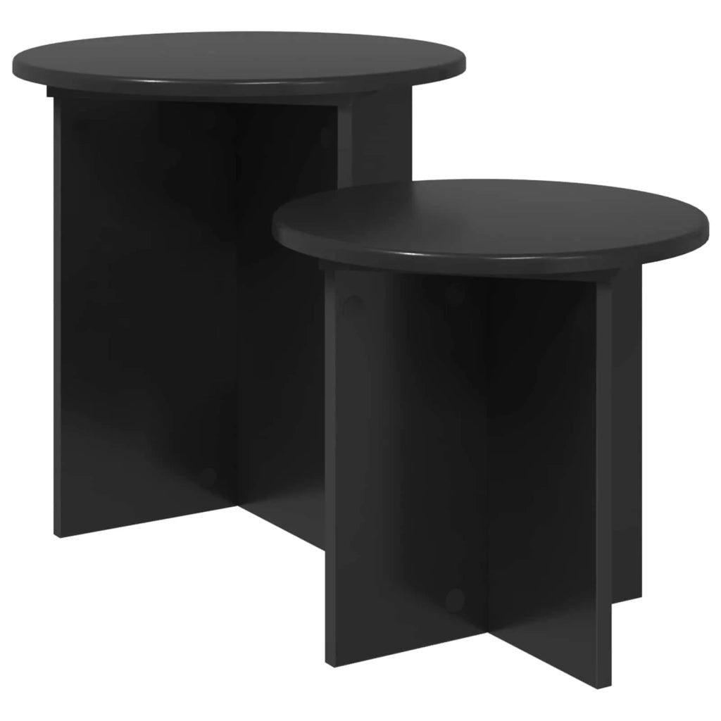 Set tavolini 2 pcs Rovere Nero Legno ingegnerizzato