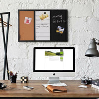 Lavagna Magnetica 3in1 con Bacheca Sughero Combinata 60x40 Casa Ufficio