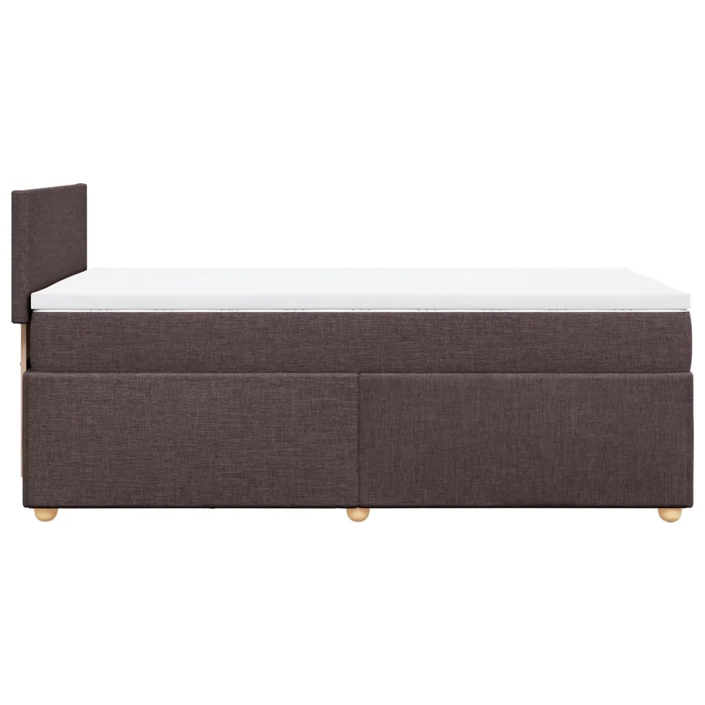Giroletto a Molle con Materasso Marrone Scuro 90x200 cm Tessuto