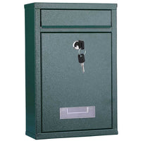 Cassetta Postale Parete in Acciaio Buca Lettere Posta Esterno con Chiave Verde