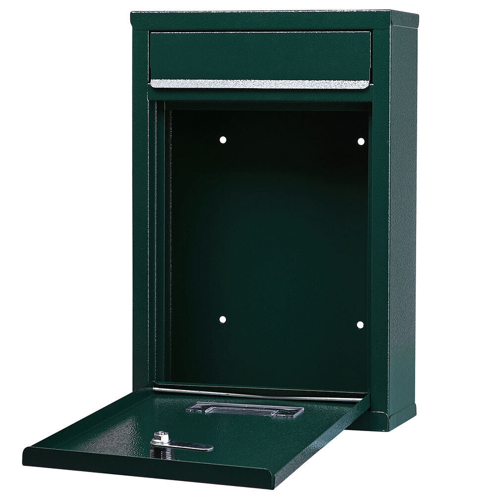Cassetta Postale Parete in Acciaio Buca Lettere Posta Esterno con Chiave Verde
