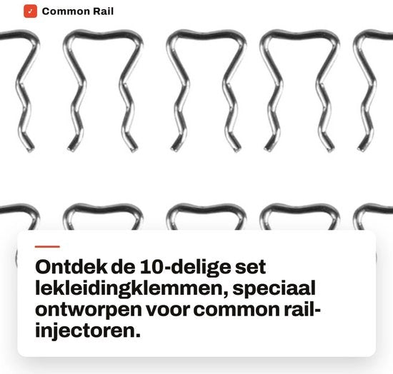 Set di Clip di Iniezione 10 pezzi - Clip di Accoppiamento - Clip Metalliche - Acciaio Duraturo - Supporto al Sistema di Iniezione - Diametro Interno 10,5 mm - Clip di Iniezione