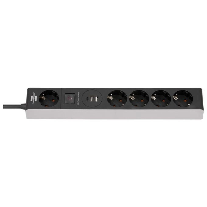 Brennenstuhl 1159780615 prolunghe e multiple 1,5 m 5 presa(e) AC Interno Nero, Grigio