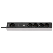 Brennenstuhl 1159780615 prolunghe e multiple 1,5 m 5 presa(e) AC Interno Nero, Grigio