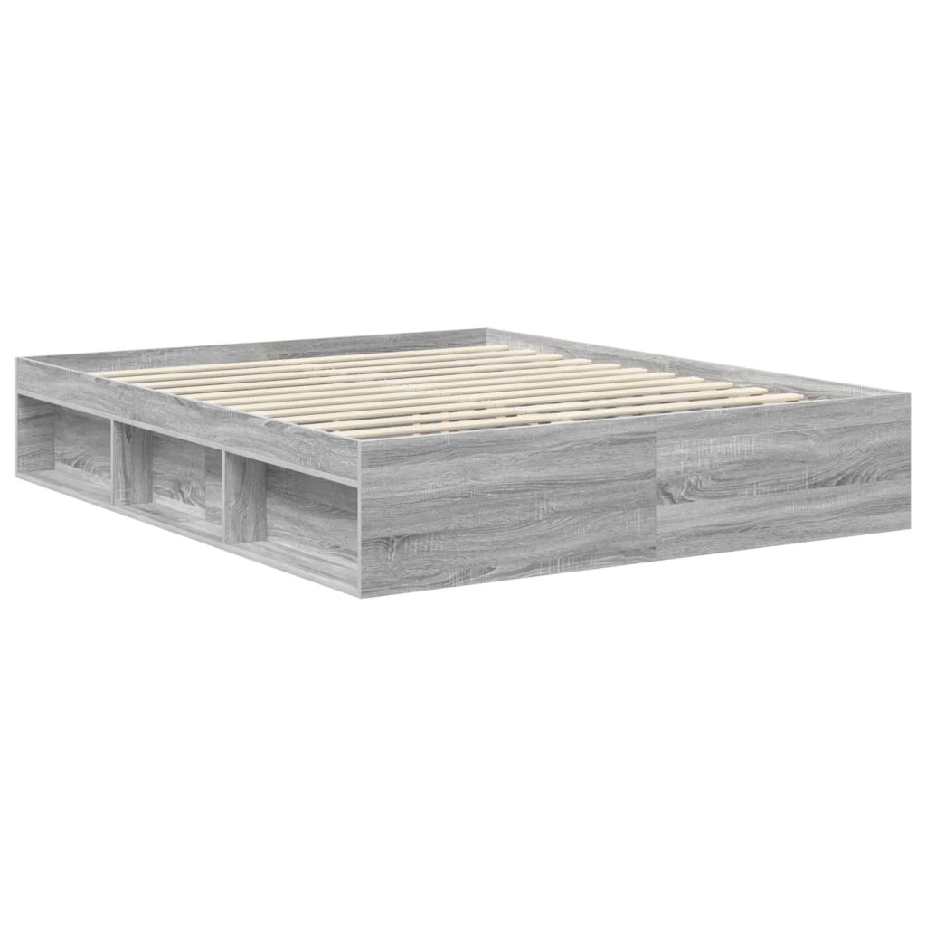 Struttura del letto Grigio Sonoma 160 x 200 cm Pino massello 3409740