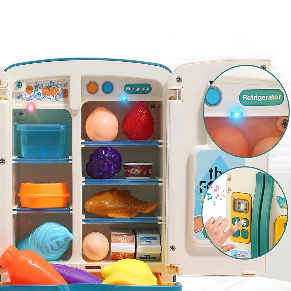 Frigorifero da Cucina Giocattolo Gioco per Bambini con Distributore di Ghiaccio