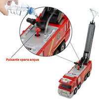 Camion dei Pompieri Giocattolo a Batteria con Pompa Spruzza Acqua Luci Suoni