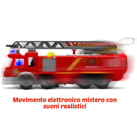 Camion dei Pompieri Giocattolo a Batteria con Pompa Spruzza Acqua Luci Suoni