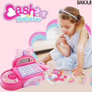 Registratore di Cassa per Bambine con Fiocco Rosa Luci e Suoni Reali con Lettore
