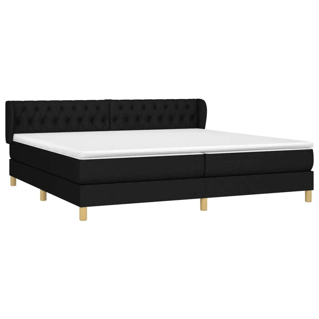 Giroletto a Molle con Materasso Nero 200x200 cm in Tessuto 3127071