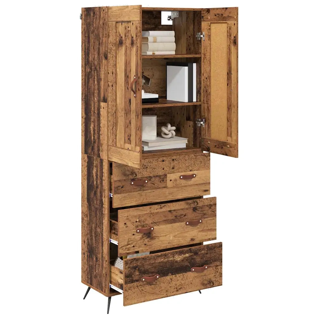 Credenza-Buffet-Armadio da cucina Legno vecchio 69,5 x 34 x 180 cm Legno multistrato 180518