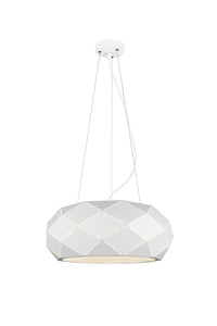 Lampada a Sospensione da Interno  E27 in Metallo Bianco Opaco