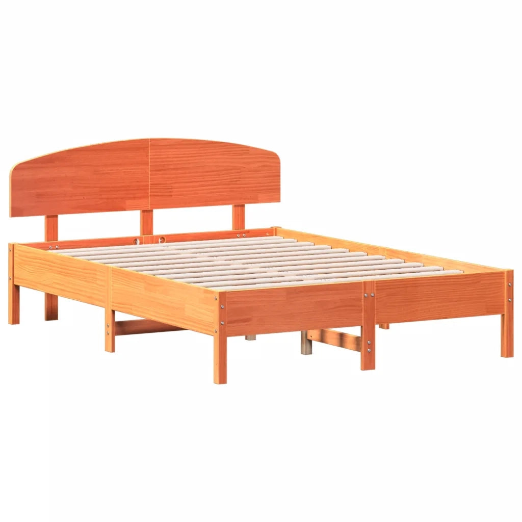 Letto senza Materasso Marrone Cera 120x190 cm in Legno di Pino 3207236