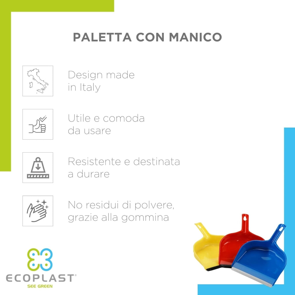 PALETTA ALZAPOLVERE colori assortiti- 24 pezzi  - ECOPLAST