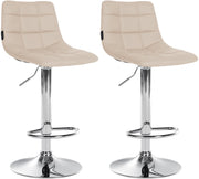 Set di 2 sgabelli da bar Jerry in similpelle crema,cromo