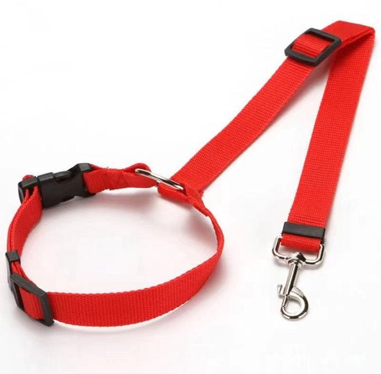 Girardi per animali domestici, cinture in nylon, cinture di sicurezza per la parte posteriore del sedile, collari per cani regolabili, accessori per animali domestici, Rosso, 35-47,5*42,5-75cm