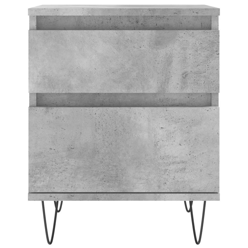 Comodino | Armadio da Notte | Mobiletto da notte Grigio Cemento 40x35x50 cm in Legno Multistrato
