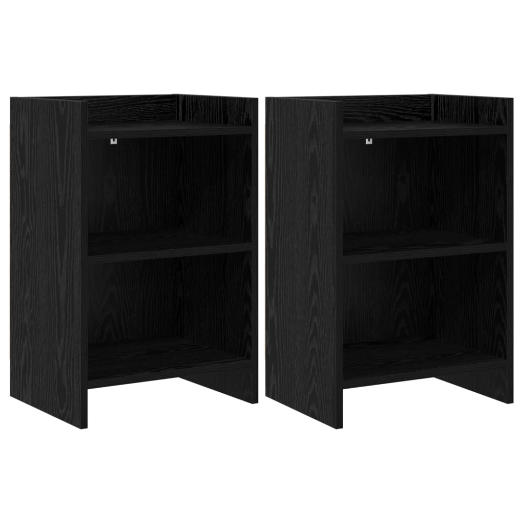 Comodini 2 pcs Rovere Nero 40 x 30 x 60 cm Legno ingegnerizzato 8010998