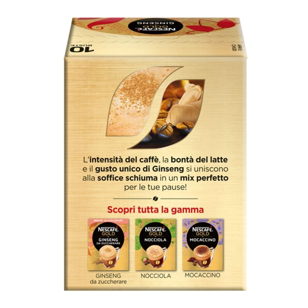 Nescafe' gold i golosi ginseng confezione da 10 bustine da 7 grammi ciascuna