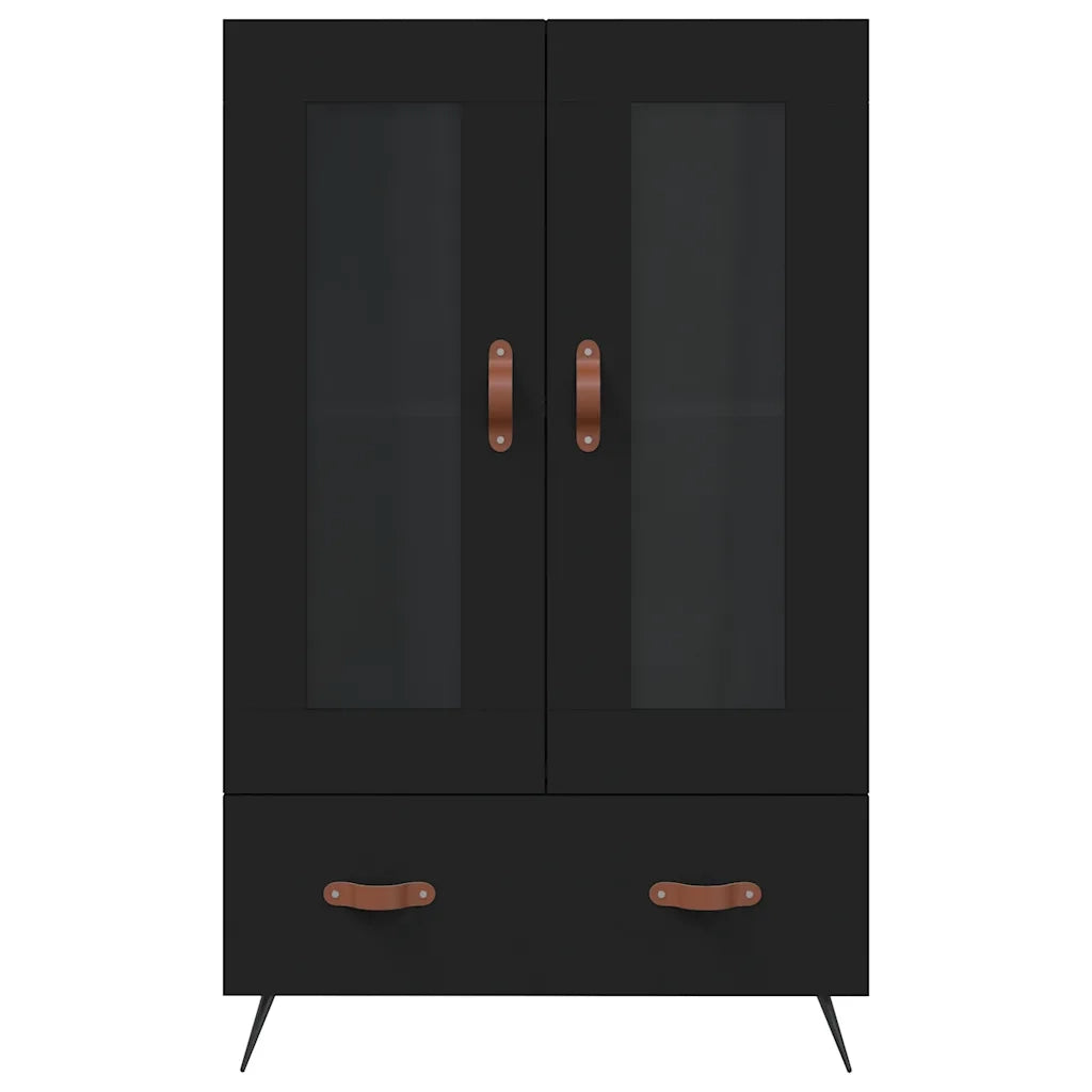 Credenza-Buffet-Armadio da cucina Nera 69,5x31x115 cm in Legno Multistrato