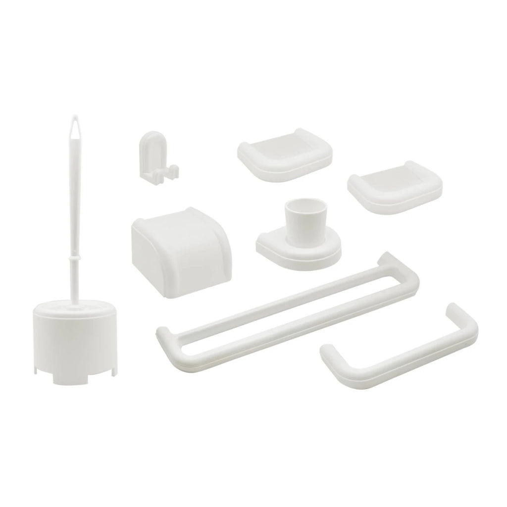 Set bagno 8 pezzi DH serie IMMA modello New Bianco