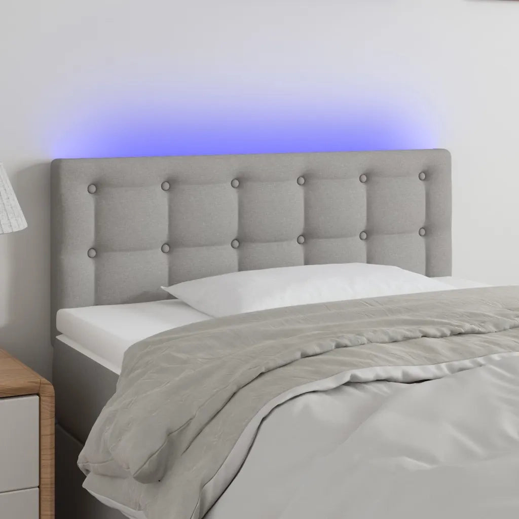 Testiera | Testata a LED Grigio Chiaro 90x5x78/88 cm in Tessuto