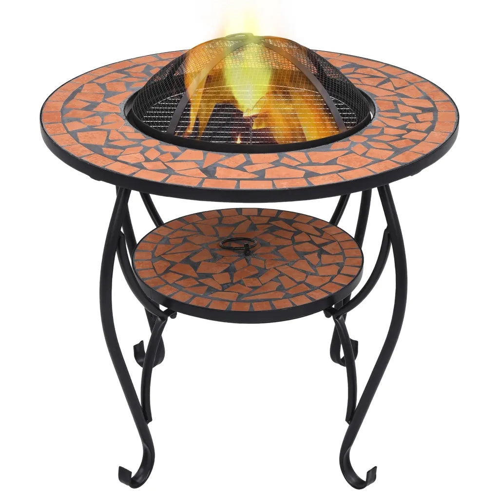 Tavolo con Braciere a Mosaico Terracotta 68 cm in Ceramica CFW3281738