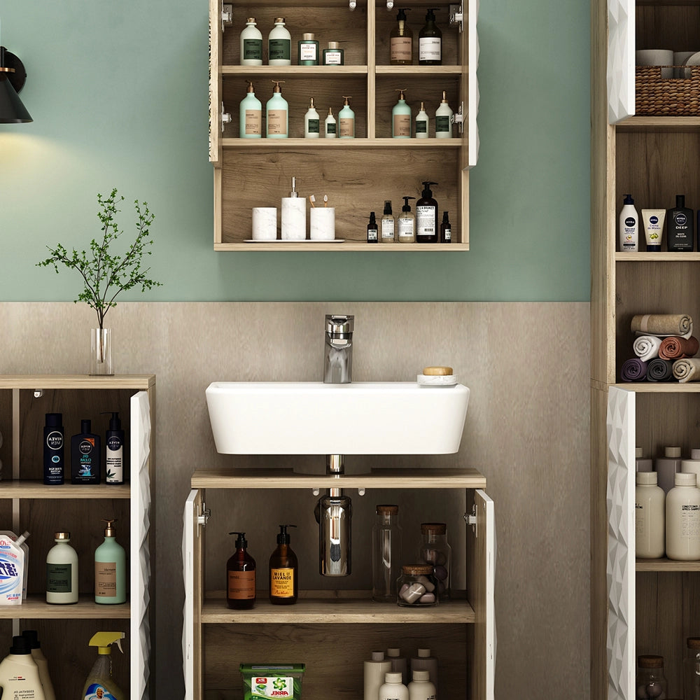 Vicco Set di mobili da bagno Bianco 4 parti