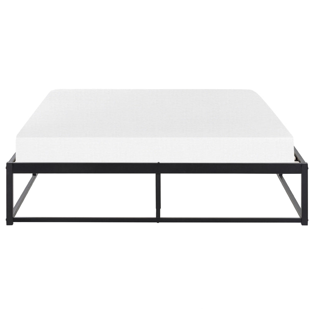 Letto Nero Metallo EU Doppio 140 x 200 cm Stile moderno industriale Doghe incorporate senza poggiatesta