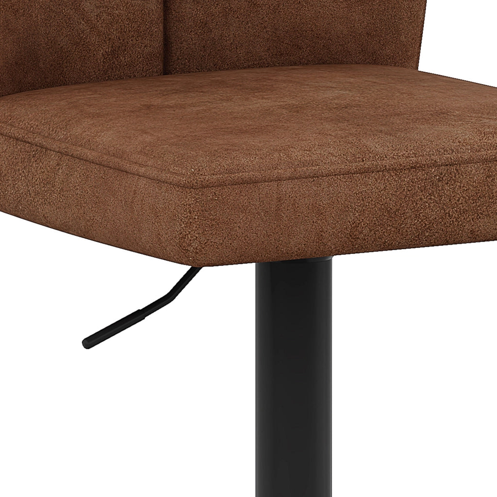 Taburetto da bar set di 2 girevole a 360° con altezza regolabile e poggiapiedi in tessuto e metallo marrone nero