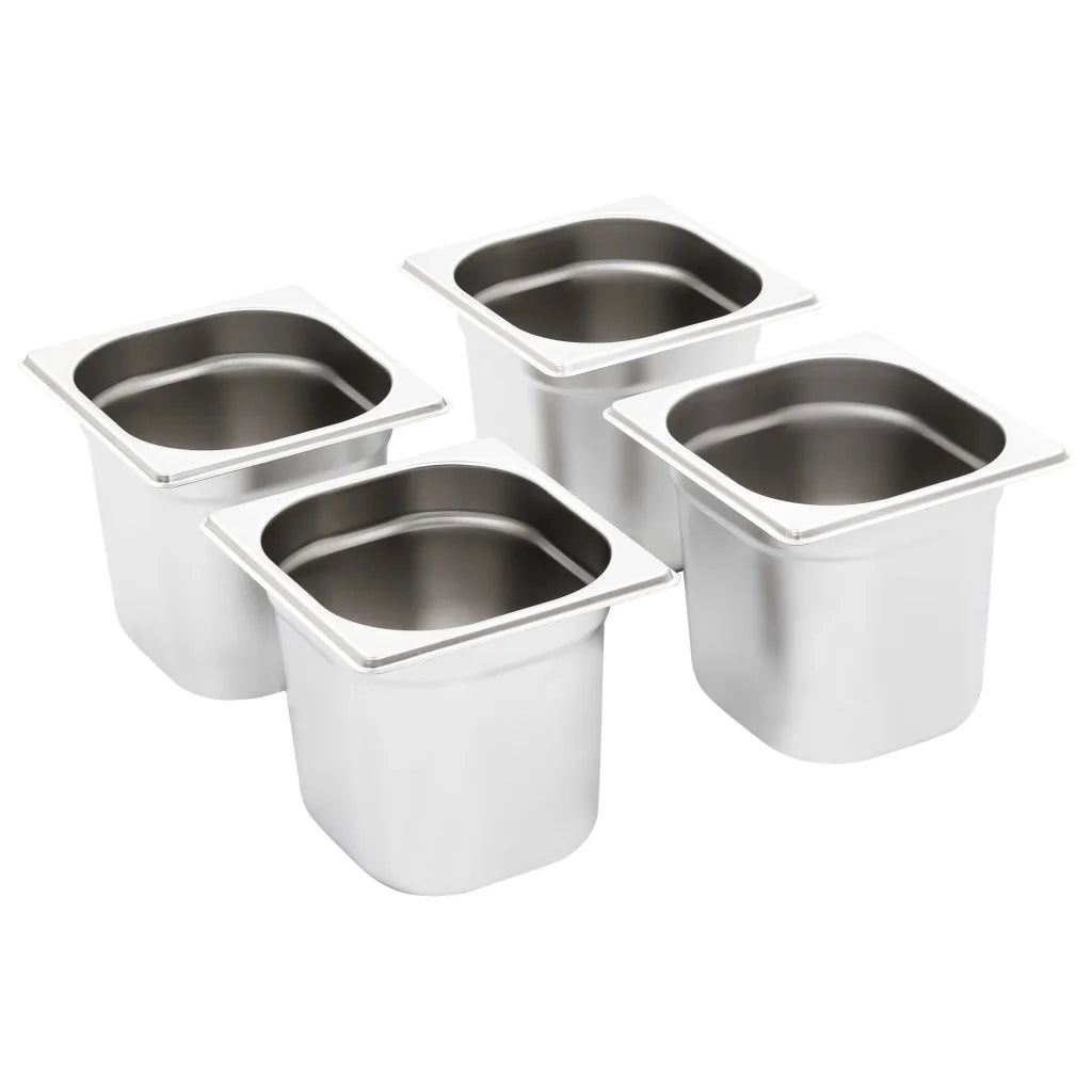 vidaXL Contenitori Gastronorm 8 pz GN 1/6 150 mm in Acciaio Inox