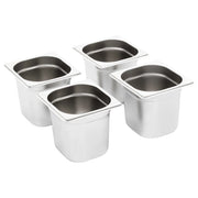 vidaXL Contenitori Gastronorm 8 pz GN 1/6 150 mm in Acciaio Inox